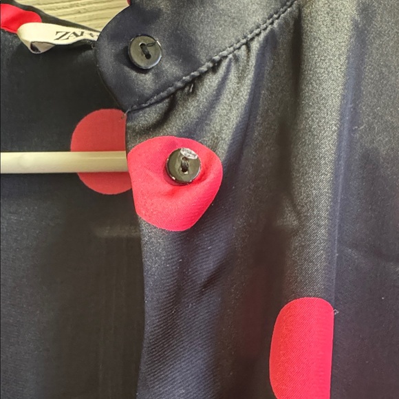 ZARA Black and Red Polka Dot Shirt - Picture 10 of 10